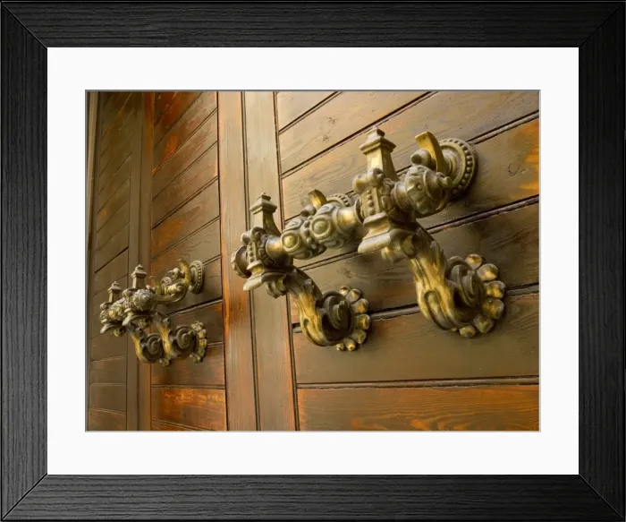 Framed Print : Door handles, Valletta, Malta, Europe Framed Print : Door handles, Valletta, Malta, Europe