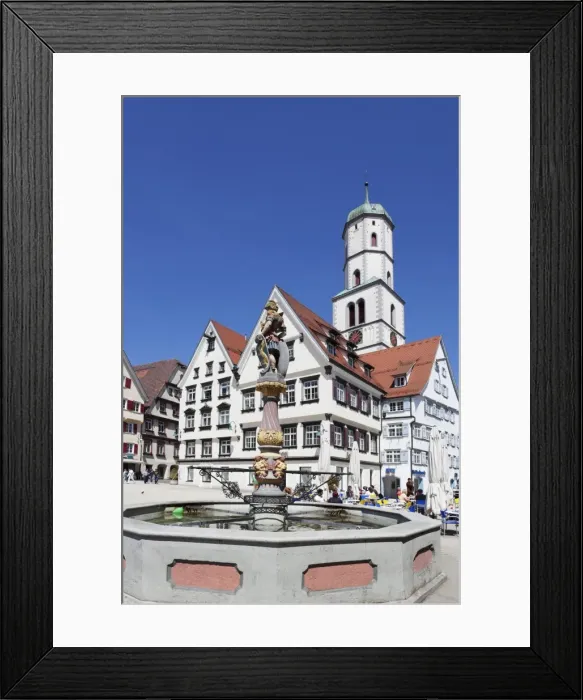 Framed Print : St. Martin church and fountain, market square, Biberach an der Riss, Upper Swabia, Baden Wurttemberg, Germany, Europe Framed Print : St. Martin church and fountain, market square, Biberach an der Riss, Upper Swabia, Baden Wurttemberg, Germany, Europe