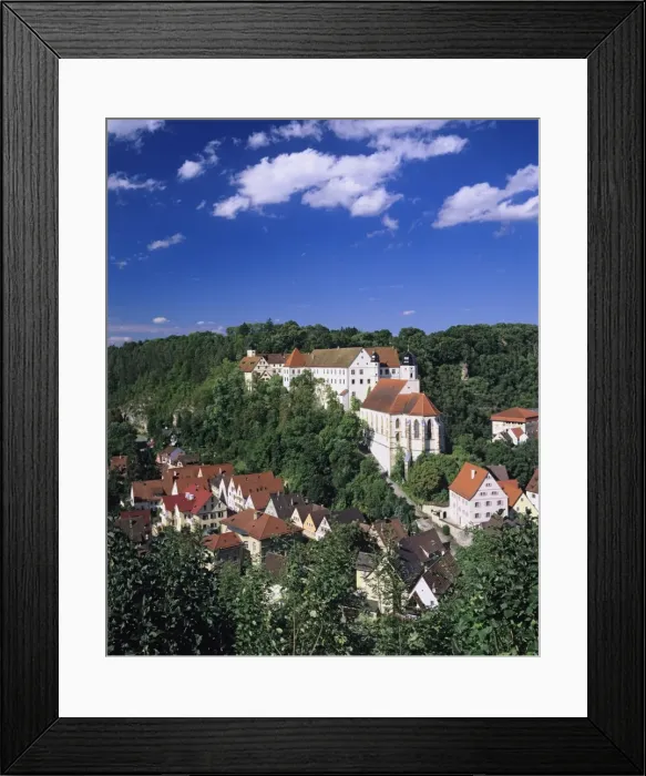 Framed Print : Castle and Pilgrimage Church of St. Anna, Haigerloch, Swabian Alb, Baden Wurttemberg, Germany, Europe