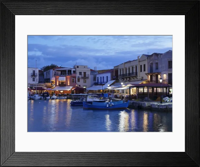 Framed Print : Old Venetian harbour, taverns on seaside, Rethymno, Rethymnon, Crete, Greek Islands, Greece, Europe Framed Print : Old Venetian harbour, taverns on seaside, Rethymno, Rethymnon, Crete, Greek Islands, Greece, Europe
