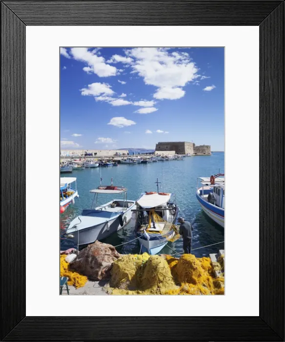 Framed Print : Venetian harbour, Venetian Fortress, Iraklion (Heraklio) (Iraklio), Crete, Greek Islands, Greece, Europe Framed Print : Venetian harbour, Venetian Fortress, Iraklion (Heraklio) (Iraklio), Crete, Greek Islands, Greece, Europe