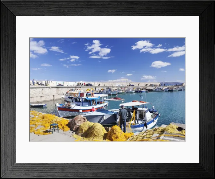 Framed Print : Venetian harbour, Iraklion (Heraklion) (Iraklio), Crete, Greek Islands, Greece, Europe Framed Print : Venetian harbour, Iraklion (Heraklion) (Iraklio), Crete, Greek Islands, Greece, Europe