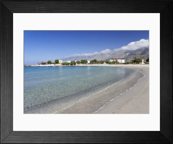 Framed Print : Beach of Frangokastello in front of Lefka Ori Mountains (White Mountains), Chania, Crete, Greek Islands, Greece, Europe Framed Print : Beach of Frangokastello in front of Lefka Ori Mountains (White Mountains), Chania, Crete, Greek Islands, Greece, Europe