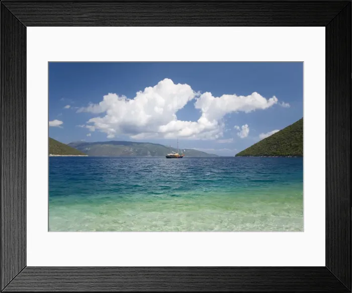 Framed Print : View across Antisamos Bay, Sami, Kefalonia (Kefallonia, Cephalonia), Ionian Islands, Greek Islands, Greece, Europe Framed Print : View across Antisamos Bay, Sami, Kefalonia (Kefallonia, Cephalonia), Ionian Islands, Greek Islands, Greece, Europe