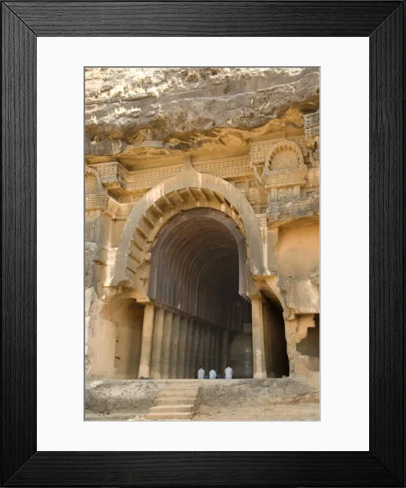 Framed Print : The main open chaitya (temple) in the Bhaja Caves, excavated in basalt, Lonavala, Western Ghats, Maharashtra, India, Asia Framed Print : The main open chaitya (temple) in the Bhaja Caves, excavated in basalt, Lonavala, Western Ghats, Maharashtra, India, Asia