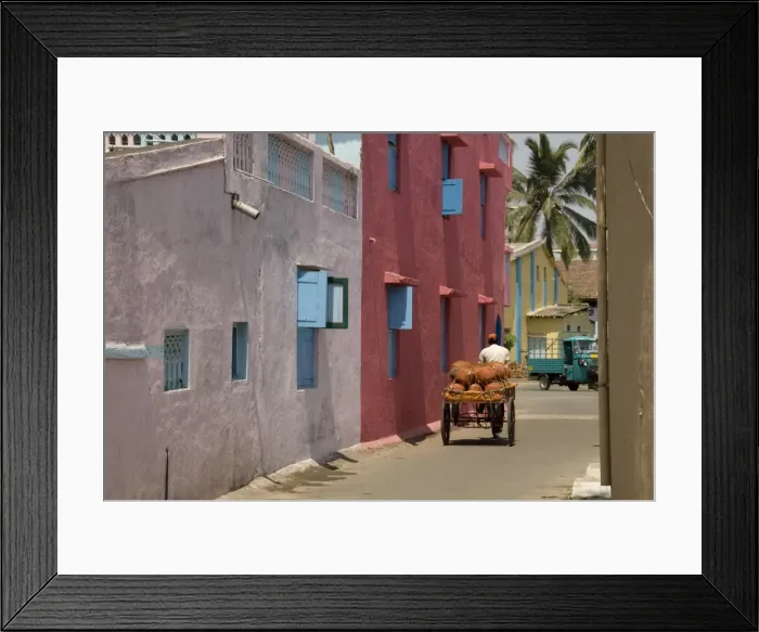 Framed Print : Residential street in the new town of Nani Daman, Daman, Gujarat, India, Asia Framed Print : Residential street in the new town of Nani Daman, Daman, Gujarat, India, Asia