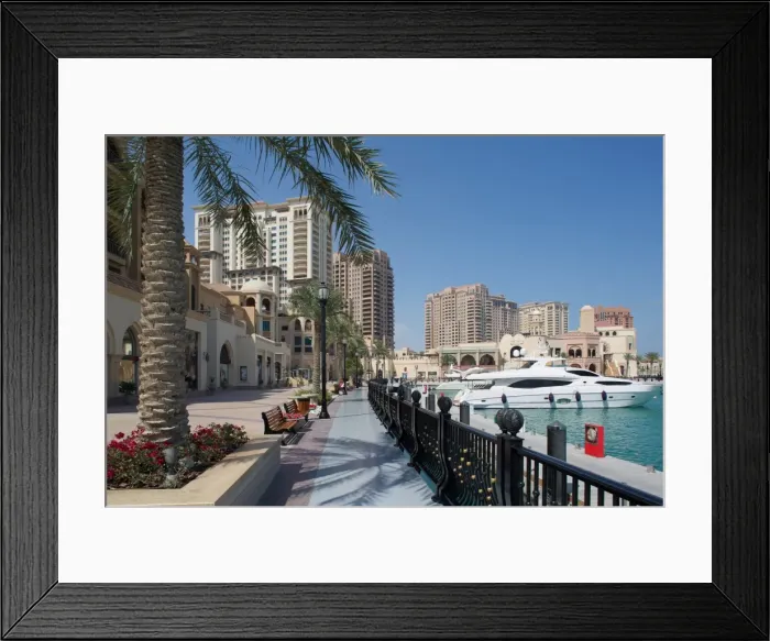 Framed Print : Waterside and Harbour, The Pearl, Doha, Qatar, Middle East Framed Print : Waterside and Harbour, The Pearl, Doha, Qatar, Middle East