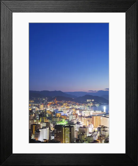 Framed Print : Nagasaki Bay at night, Nagasaki, Kyushu, Japan, Asia Framed Print : Nagasaki Bay at night, Nagasaki, Kyushu, Japan, Asia