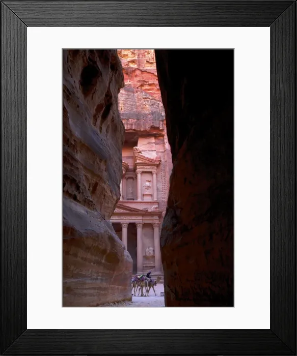 Framed Print : Glimpse of the Treasury from the Siq, Petra, UNESCO World Heritage Site, Jordan, Middle East Framed Print : Glimpse of the Treasury from the Siq, Petra, UNESCO World Heritage Site, Jordan, Middle East