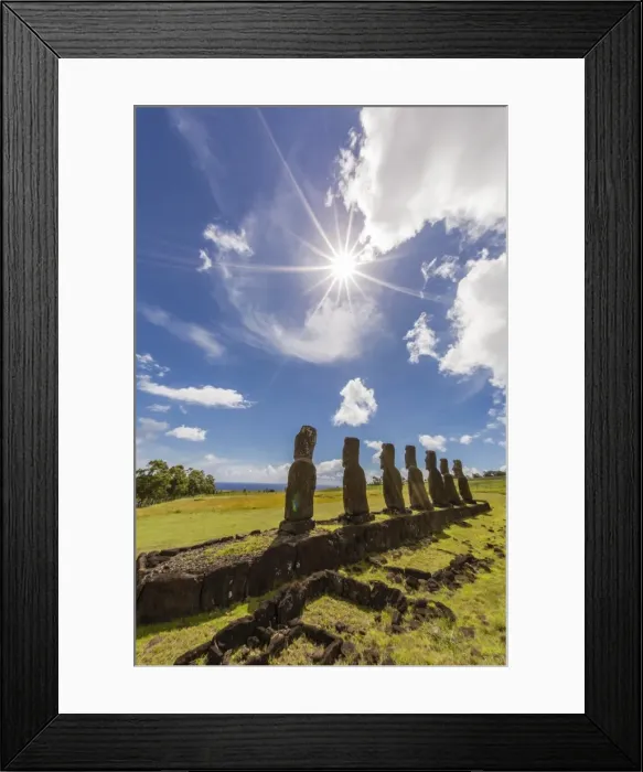 Framed Print : Seven Moai at Ahu Akivi, the first restored altar, Rapa Nui National Park, UNESCO World Heritage Site, Easter Island (Isla de Pascua), Chile, South America Framed Print : Seven Moai at Ahu Akivi, the first restored altar, Rapa Nui National Park, UNESCO World Heritage Site, Easter Island (Isla de Pascua), Chile, South America