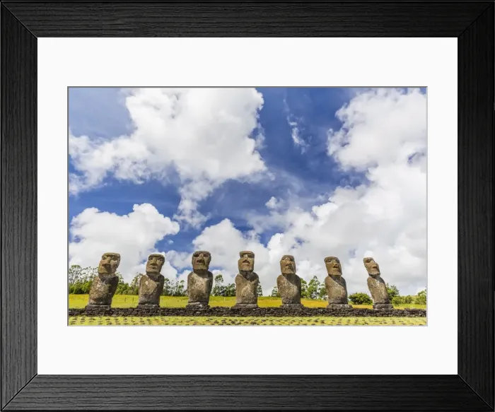 Framed Print : Seven Moai at Ahu Akivi, the first restored altar, Rapa Nui National Park, UNESCO World Heritage Site, Easter Island (Isla de Pascua), Chile, South America Framed Print : Seven Moai at Ahu Akivi, the first restored altar, Rapa Nui National Park, UNESCO World Heritage Site, Easter Island (Isla de Pascua), Chile, South America