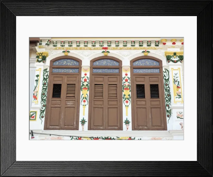 Framed Print : Shutters on Jonker Street, Melaka (Malacca), Malaysia, Southeast Asia, Asia