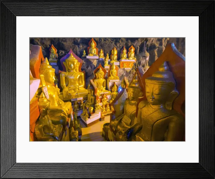 Framed Print : Buddha statues in entrance to Shwe Oo Min Natural Cave Pagoda, Pindaya, Myanmar (Burma), Asia Framed Print : Buddha statues in entrance to Shwe Oo Min Natural Cave Pagoda, Pindaya, Myanmar (Burma), Asia