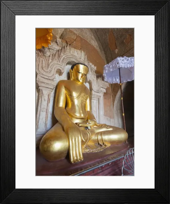 Framed Print : Buddha statue, Htilominlo Pahto temple, Bagan (Pagan), Myanmar (Burma), Asia