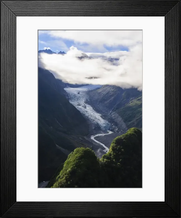 Framed Print : Aerial of Fox Glacier, Westland Tai Poutini National Park, South Island, New Zealand, Pacific Framed Print : Aerial of Fox Glacier, Westland Tai Poutini National Park, South Island, New Zealand, Pacific