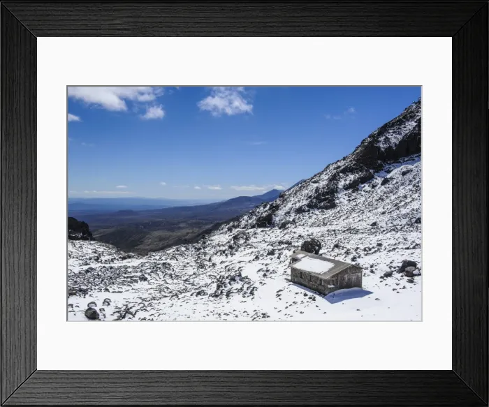 Framed Print : Ski cottage on Mount Ruapehu, Tongariro National Park, UNESCO World Heritage Site, North Island, New Zealand, Pacific Framed Print : Ski cottage on Mount Ruapehu, Tongariro National Park, UNESCO World Heritage Site, North Island, New Zealand, Pacific