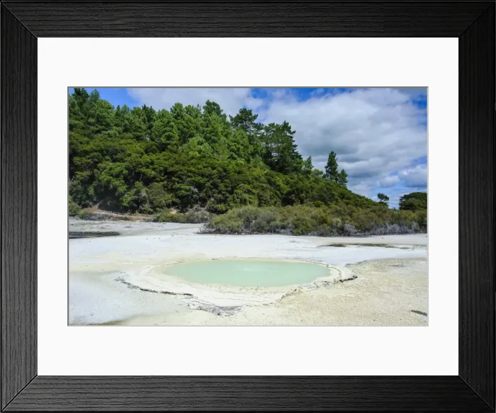 Framed Print : Geoactive thermal pool, Wai-O-Tapu Thermal Wonderland, Waiotapu, North Island, New Zealand, Pacific