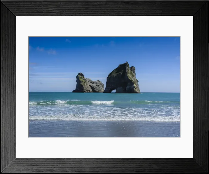 Framed Print : Archway islands, Wharariki Beach, South Island, New Zealand, Pacific Framed Print : Archway islands, Wharariki Beach, South Island, New Zealand, Pacific