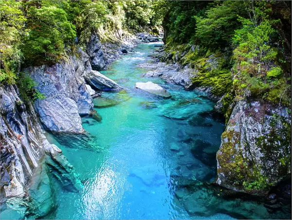 The stunning Blue Pools, Hst Pass, South Island, New Zealand, Pacific