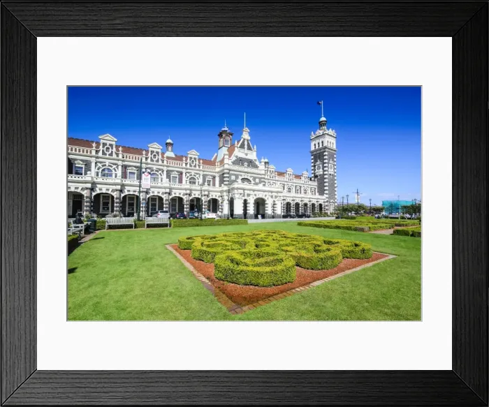 Framed Print : Edwardian railway station, Dunedin, Otago, South Island, New Zealand, Pacific Framed Print : Edwardian railway station, Dunedin, Otago, South Island, New Zealand, Pacific