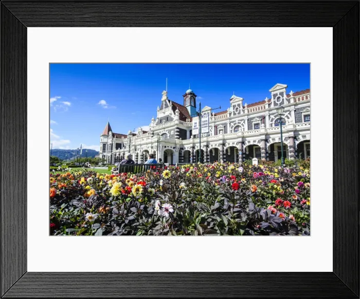 Framed Print : Edwardian railway station, Dunedin, Otago, South Island, New Zealand, Pacific Framed Print : Edwardian railway station, Dunedin, Otago, South Island, New Zealand, Pacific