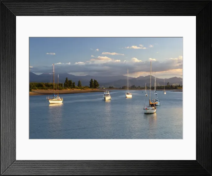 Framed Print : Yachts anchored in estuary, Mapua, Nelson region, South Island, New Zealand, Pacific Framed Print : Yachts anchored in estuary, Mapua, Nelson region, South Island, New Zealand, Pacific