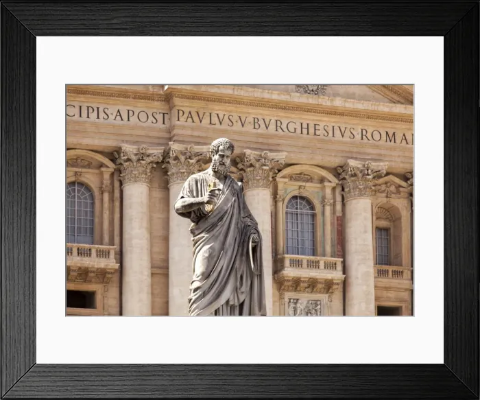 Framed Print : Statue of St. Peter, St. Peters Piazza, Vatican, Rome, Lazio, Italy, Europe Framed Print : Statue of St. Peter, St. Peters Piazza, Vatican, Rome, Lazio, Italy, Europe