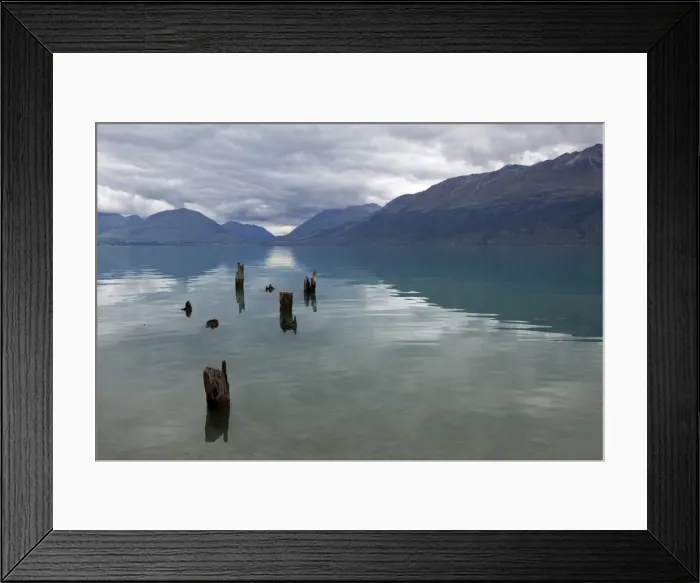 Framed Print : Old pier posts on Lake Wakatipu, Glenorchy, Otago, South Island, New Zealand, Pacific Framed Print : Old pier posts on Lake Wakatipu, Glenorchy, Otago, South Island, New Zealand, Pacific