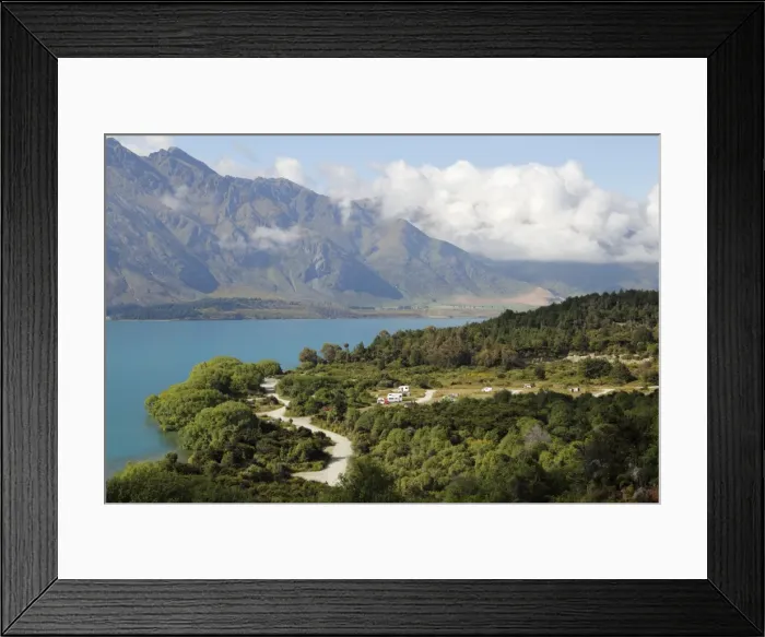 Framed Print : Twelve Mile Delta Department of Conservation Campground on Lake Wakatipu, near Queenstown, Otago, South Island, New Zealand Framed Print : Twelve Mile Delta Department of Conservation Campground on Lake Wakatipu, near Queenstown, Otago, South Island, New Zealand