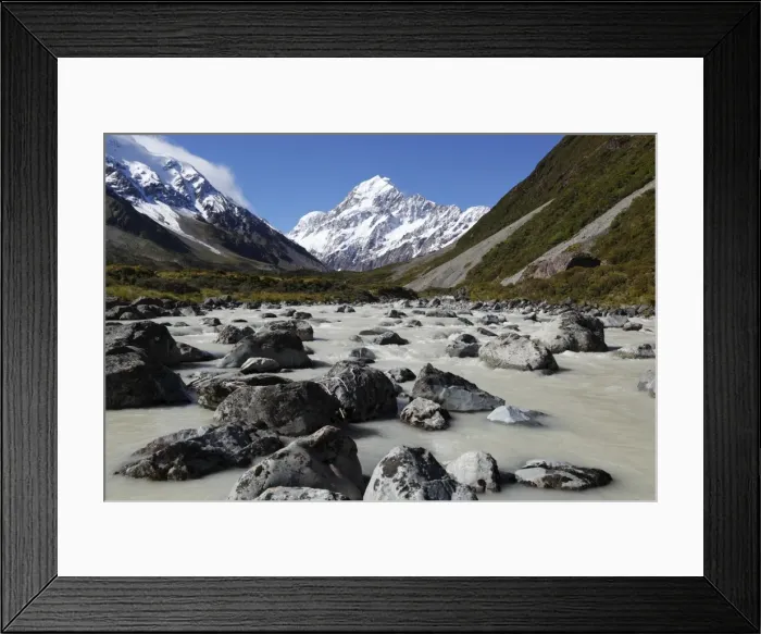 Framed Print : Hooker Valley and river with Mount Cook, Mount Cook National Park, UNESCO World Heritage Site, Canterbury region, South Island, New Zealand, Pacific Framed Print : Hooker Valley and river with Mount Cook, Mount Cook National Park, UNESCO World Heritage Site, Canterbury region, South Island, New Zealand, Pacific