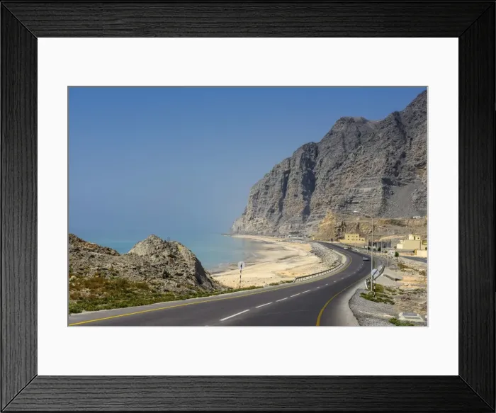Framed Print : Khasab coastal road, Musandam, Oman, Middle East Framed Print : Khasab coastal road, Musandam, Oman, Middle East