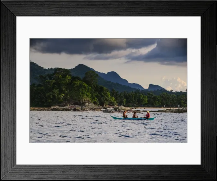 Framed Print : Outrigger cruising on the waters near the Puerto Princesa underground river, Palawan, Philippines, Southeast Asia, Asia Framed Print : Outrigger cruising on the waters near the Puerto Princesa underground river, Palawan, Philippines, Southeast Asia, Asia