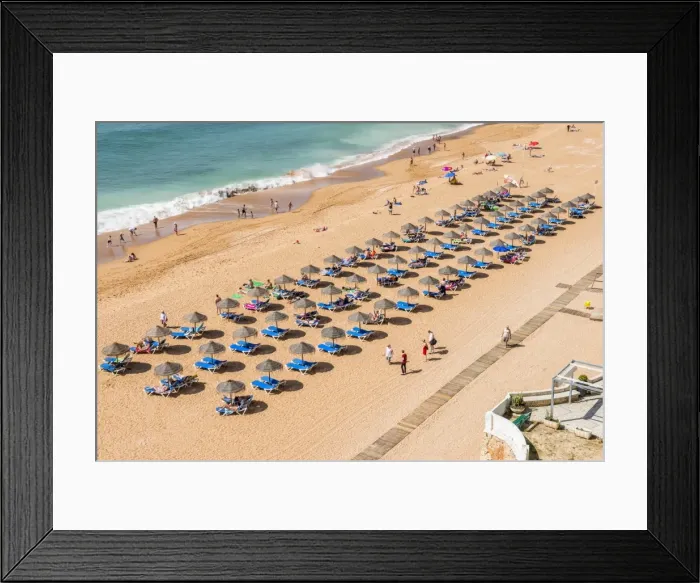 Framed Print : Fisherman beach, Umbrellas and beach chairs, Albufeira, Algarve, Portugal, Europe Framed Print : Fisherman beach, Umbrellas and beach chairs, Albufeira, Algarve, Portugal, Europe