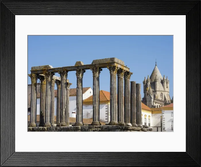Framed Print : Roman temple of Diana in front of the Santa Maria Cathedral, Evora, UNESCO World Heritage Site, Alentejo, Portugal, Europe Framed Print : Roman temple of Diana in front of the Santa Maria Cathedral, Evora, UNESCO World Heritage Site, Alentejo, Portugal, Europe