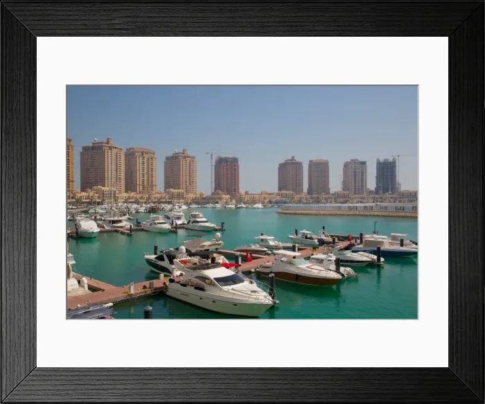 Framed Print : Harbour and architecture, The Pearl, Doha, Qatar, Middle East Framed Print : Harbour and architecture, The Pearl, Doha, Qatar, Middle East