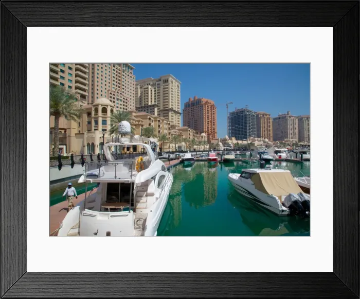 Framed Print : Harbour and architecture, The Pearl, Doha, Qatar, Middle East Framed Print : Harbour and architecture, The Pearl, Doha, Qatar, Middle East