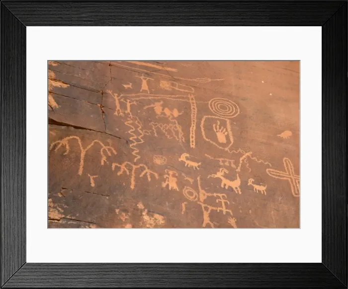 Framed Print : Native American petroglyphs, Valley of Fire State Park, Nevada, United States of America, North America Framed Print : Native American petroglyphs, Valley of Fire State Park, Nevada, United States of America, North America