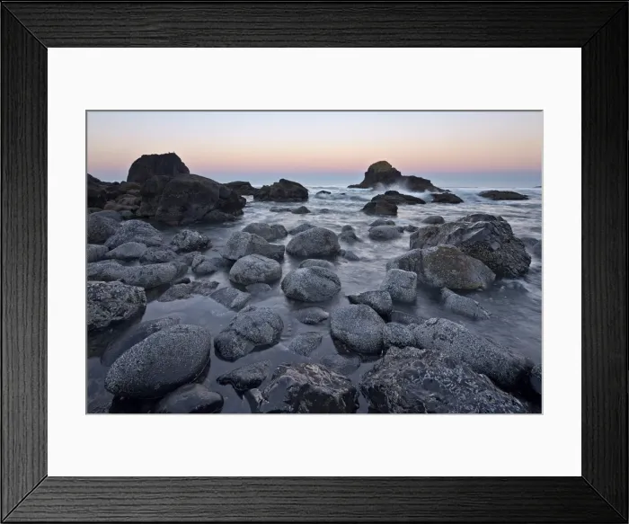 Framed Print : Rocks and sea stacks in the surf at dawn, Ecola State Park, Oregon, United States of America, North America Framed Print : Rocks and sea stacks in the surf at dawn, Ecola State Park, Oregon, United States of America, North America