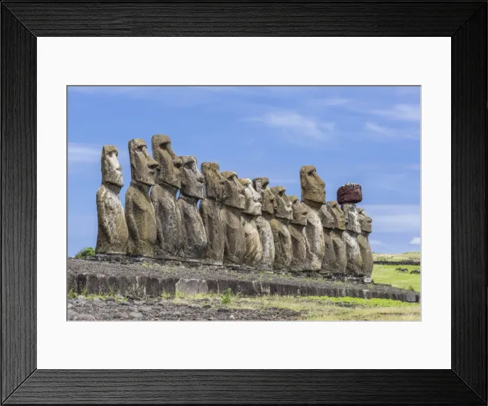 Framed Print : 15 moai restored ceremonial site of Ahu Tongariki, Rapa Nui National Park, UNESCO World Heritage Site, Easter Island (Isla de Pascua), Chile, South America Framed Print : 15 moai restored ceremonial site of Ahu Tongariki, Rapa Nui National Park, UNESCO World Heritage Site, Easter Island (Isla de Pascua), Chile, South America