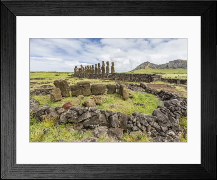 Framed Print : Partial moai heads in a circle at the 15 moai restored ceremonial site of Ahu Tongariki, Rapa Nui National Park, UNESCO World Heritage Site, Easter Island (Isla de Pascua), Chile, South America Framed Print : Partial moai heads in a circle at the 15 moai restored ceremonial site of Ahu Tongariki, Rapa Nui National Park, UNESCO World Heritage Site, Easter Island (Isla de Pascua), Chile, South America