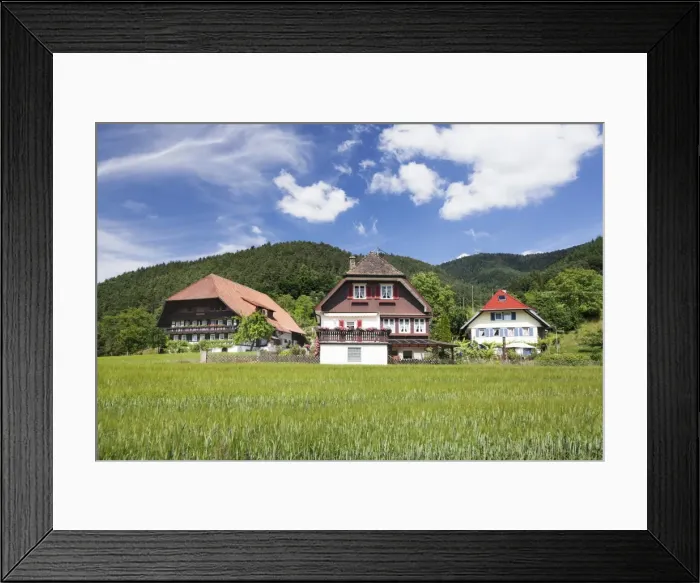 Framed Print : Black Forest houses, Gutachtal Valley, Black Forest, Baden Wurttemberg, Germany, Europe Framed Print : Black Forest houses, Gutachtal Valley, Black Forest, Baden Wurttemberg, Germany, Europe