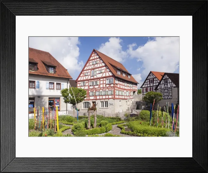 Framed Print : Half timbered house, old town, Vellberg, Hohenlohe Region, Baden Wurttemberg, Germany, Europe Framed Print : Half timbered house, old town, Vellberg, Hohenlohe Region, Baden Wurttemberg, Germany, Europe