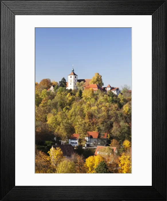 Framed Print : Stockenburg Castle, Martinskirche Church, Vellberg, Hohenlohe Region, Baden Wurttemberg, Germany, Europe