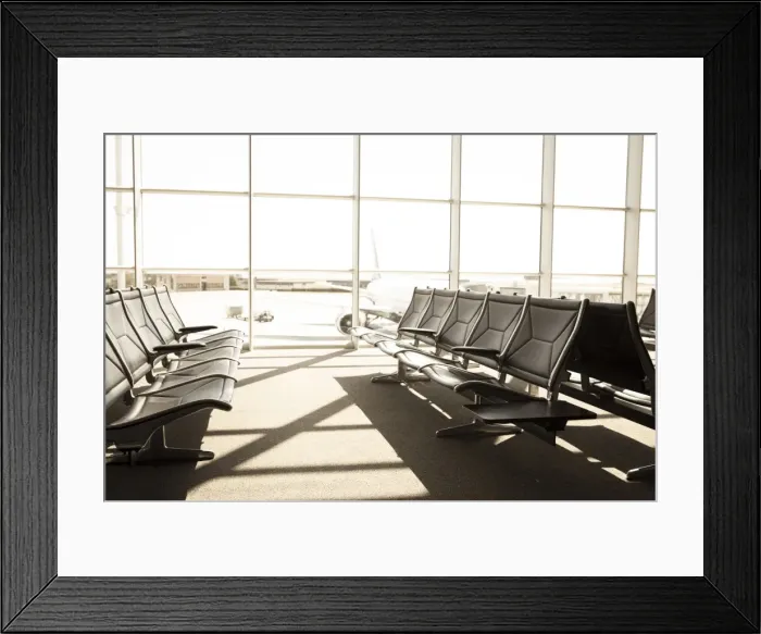 Framed Print : Empty airport departure lounge, Venice, Veneto, Italy, Europe Framed Print : Empty airport departure lounge, Venice, Veneto, Italy, Europe