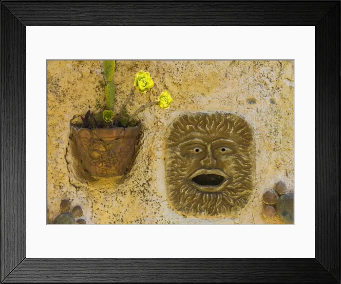 Framed Print : Wall features by the Rotabile Castelmola road in this popular tourist town, Taormina, Catania Province, Sicily, Italy, Europe Framed Print : Wall features by the Rotabile Castelmola road in this popular tourist town, Taormina, Catania Province, Sicily, Italy, Europe