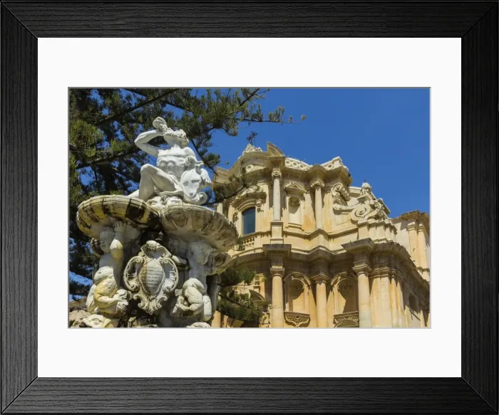 Framed Print : Hercules fountain and San Domenico Church in Noto, famed for its Baroque architecture, UNESCO World Heritage Site, Noto, Sicily, Italy, Mediterranean, Europe Framed Print : Hercules fountain and San Domenico Church in Noto, famed for its Baroque architecture, UNESCO World Heritage Site, Noto, Sicily, Italy, Mediterranean, Europe
