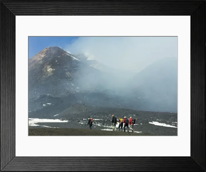 Framed Print : Hikers from the cablecar near the smoking summit of 3350m volcano Mount Etna during an active phase, Mount Etna, UNESCO World Heritage Site, Sicily, Italy, Mediterranean, Europe Framed Print : Hikers from the cablecar near the smoking summit of 3350m volcano Mount Etna during an active phase, Mount Etna, UNESCO World Heritage Site, Sicily, Italy, Mediterranean, Europe