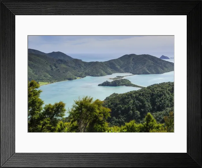 Framed Print : View over the Marlborough Sounds, South Island, New Zealand, Pacific Framed Print : View over the Marlborough Sounds, South Island, New Zealand, Pacific