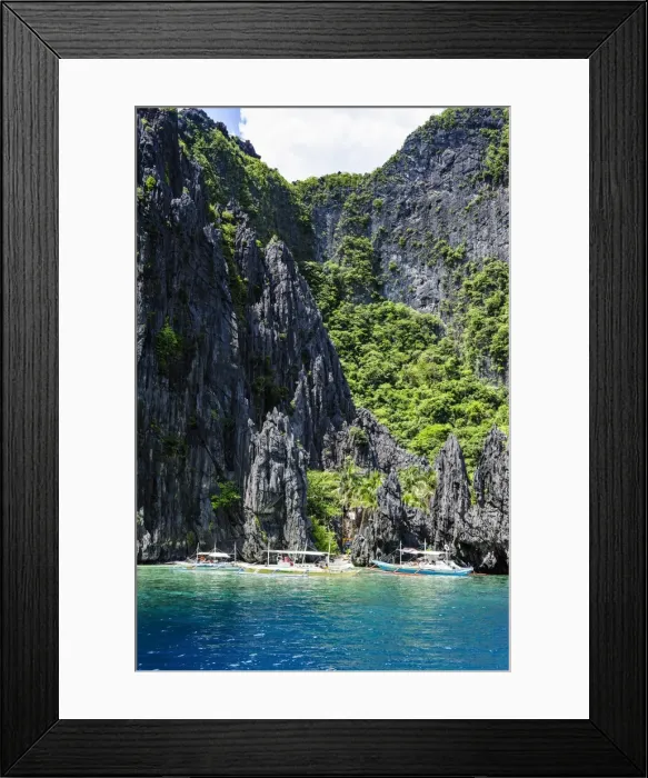 Framed Print : Outrigger boats in the crystal clear water in the Bacuit archipelago, Palawan, Philippines, Southeast Asia, Asia Framed Print : Outrigger boats in the crystal clear water in the Bacuit archipelago, Palawan, Philippines, Southeast Asia, Asia