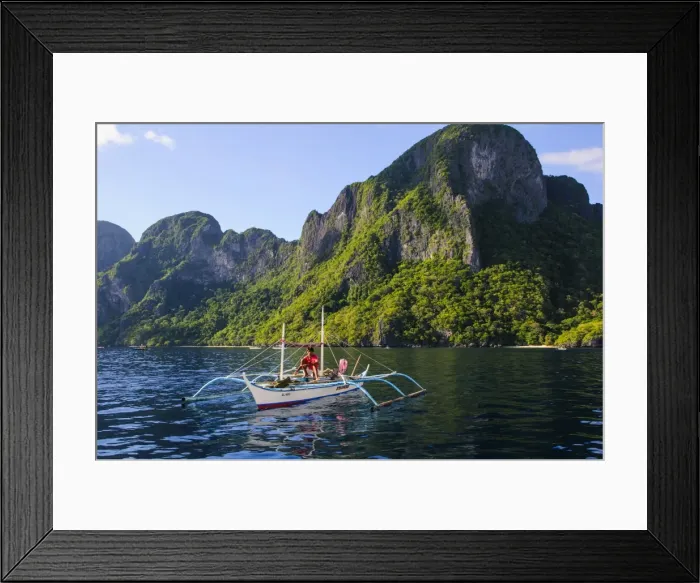 Framed Print : Outrigger boat in the Bacuit archipelago, Palawan, Philippines, Southeast Asia, Asia Framed Print : Outrigger boat in the Bacuit archipelago, Palawan, Philippines, Southeast Asia, Asia